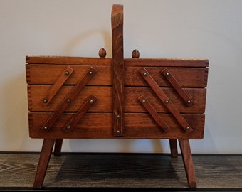 Vintage Accordion Sewing Box