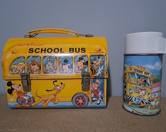 Hallmark Keepsake Disney's School Bus Lunch Box Set Christmas Ornament. 
