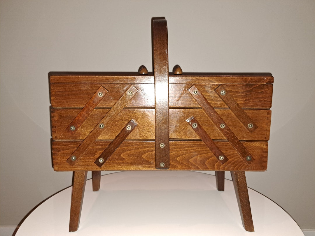 Vintage Accordion Sewing Box Etsy