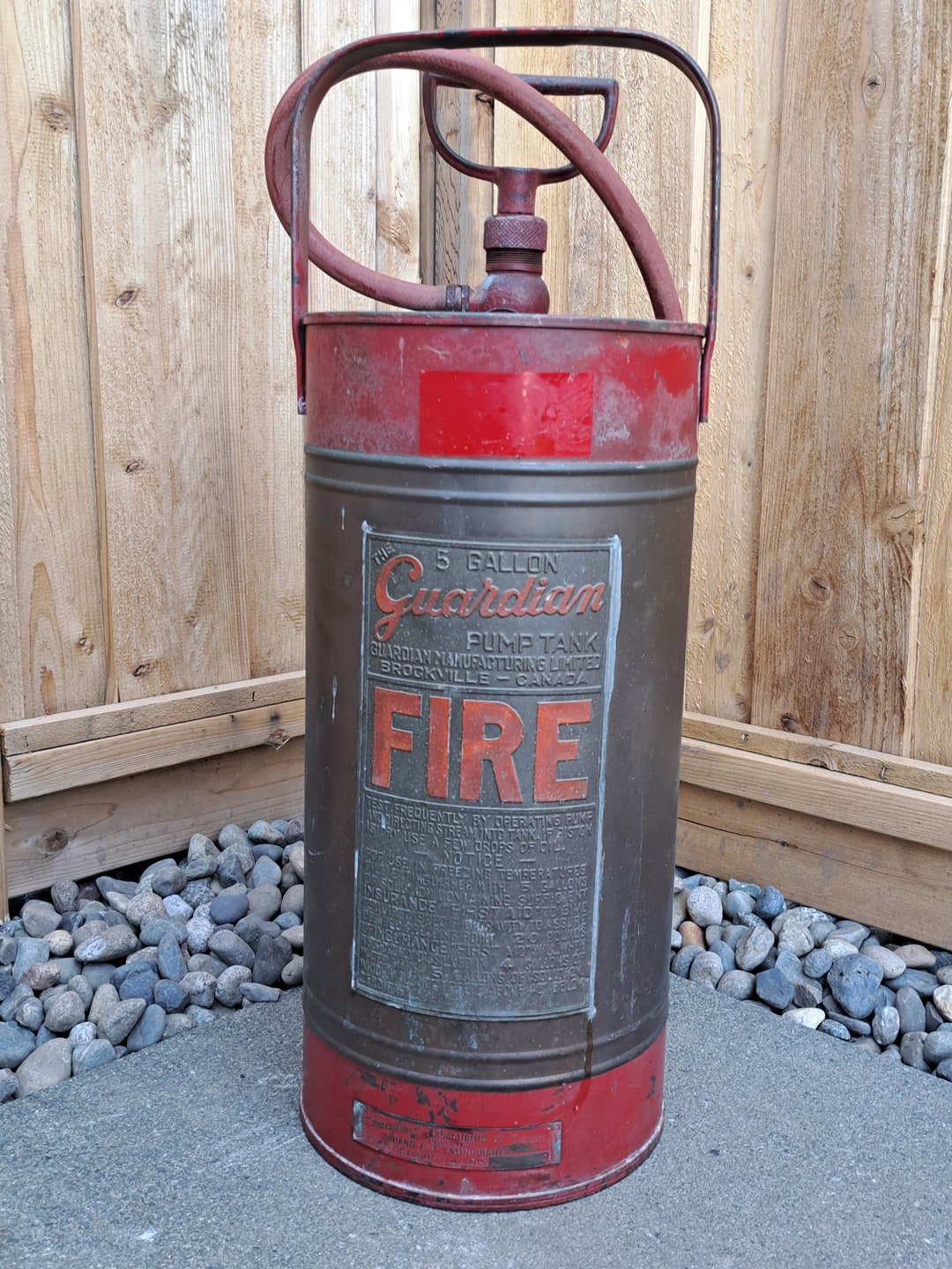 Vintage Guardian Pump Tank Extinguisher 5 Gallon Etsy