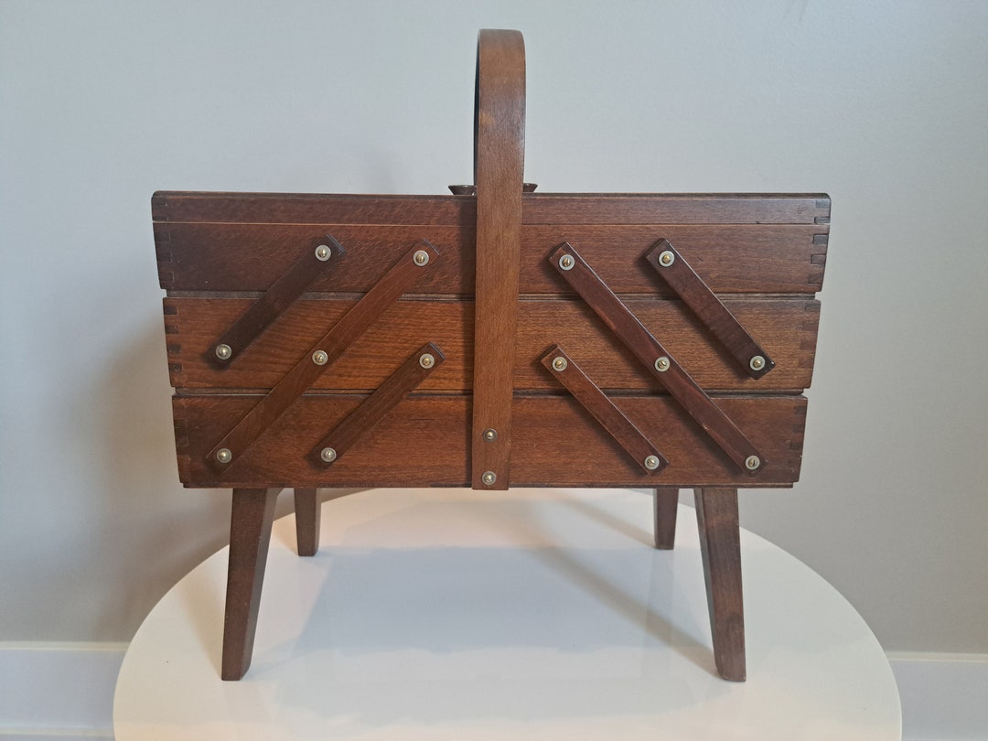 Vintage Accordion Sewing Box Etsy