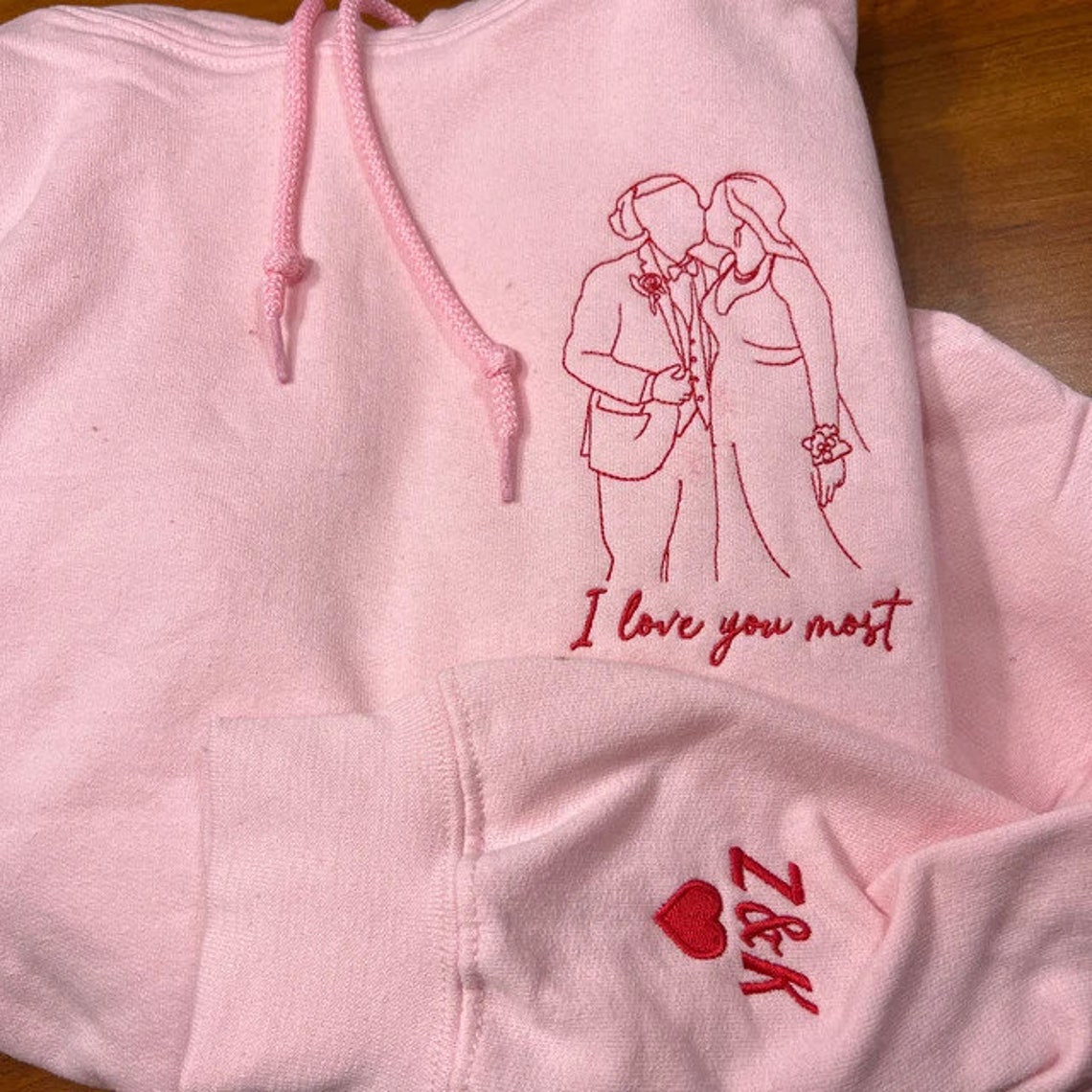 Custom Embroidered Hoodie Custom Portrait From Photo Hoodie Etsy