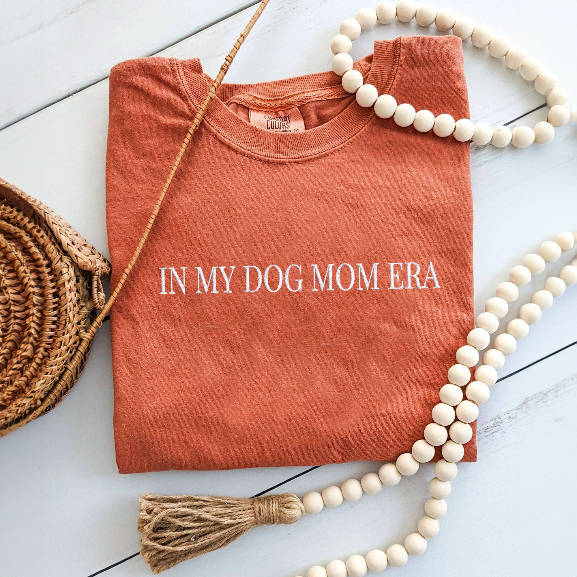 Discover  In My Dog Mom Era Sweatshirt With Dog Ear Sleeve, Embroidered Dog Ear Hoodie, Dog Ear Sleeve, Customizable Gift For Dog Mom