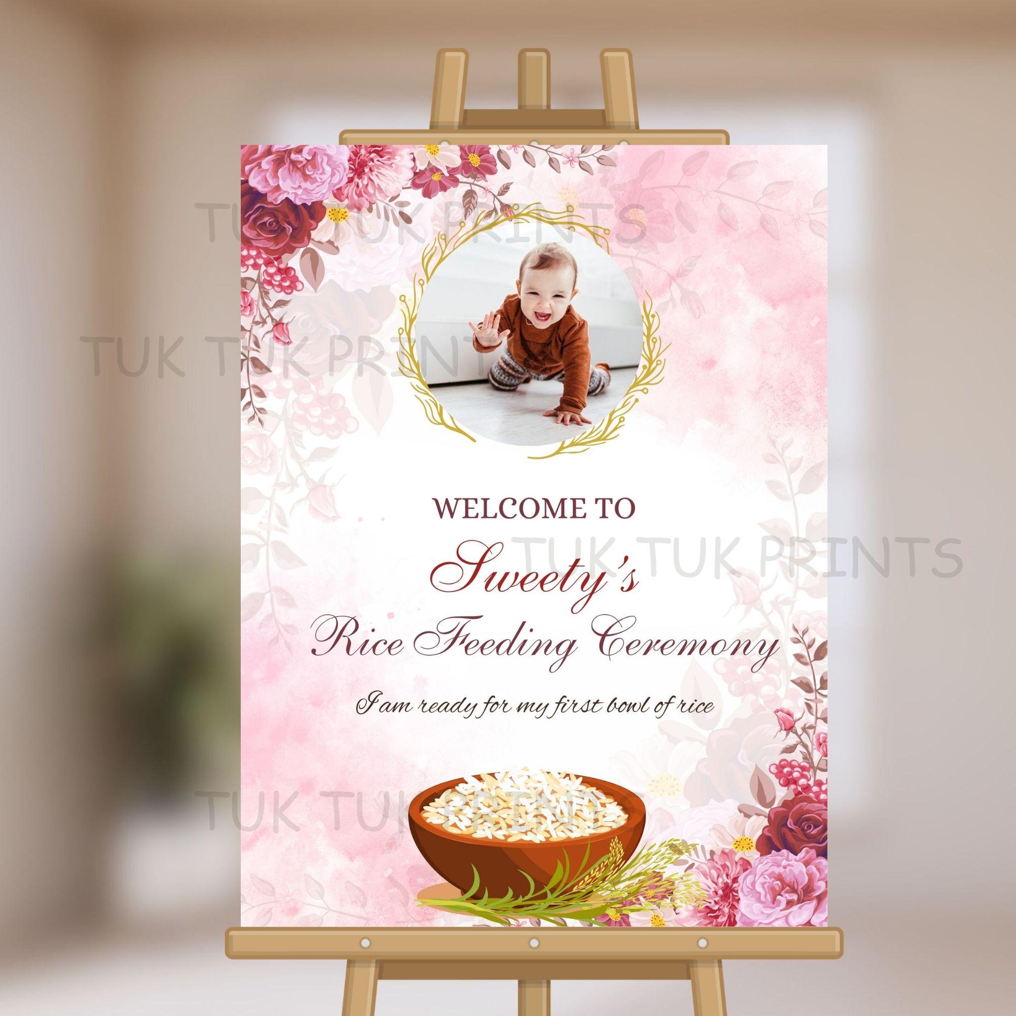 Welcome Rice Rice Feeding Ceremony Welcome Sign: Editable Annaprasan Poster (digital ...