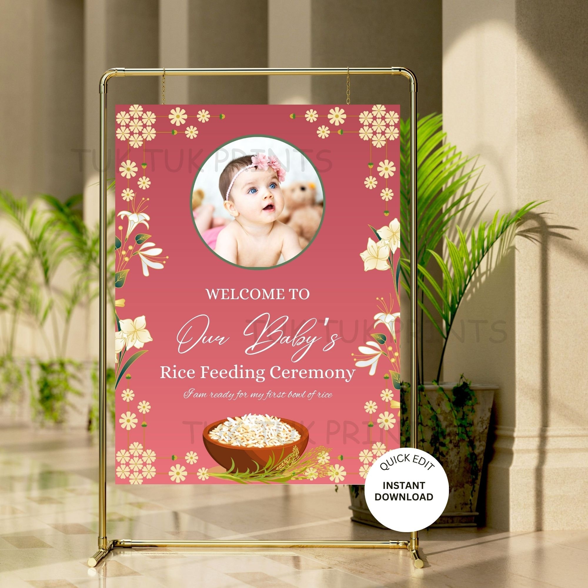 Annaprashana Welcome Sign: Girl Rice Feeding Ceremony (digital Download
