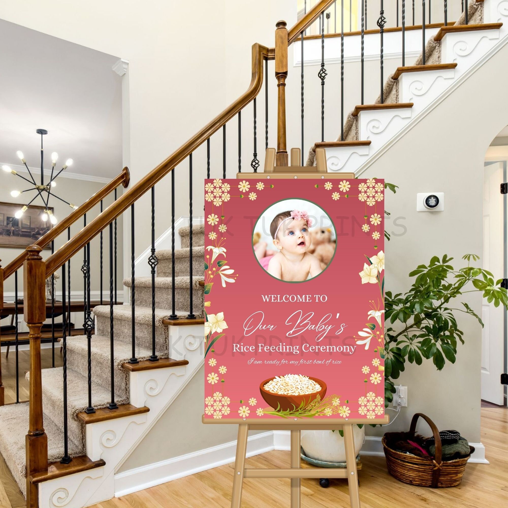 Welcome Rice Annaprashana Welcome Sign: Girl Rice Feeding Ceremony (digital Download ...