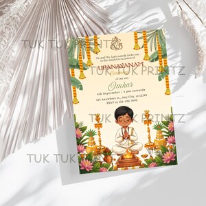 Upanayanam Invitation: Editable Upanayan Invite for Janoi, Upanayanam, Yagnopavith, Thread Ceremony (Digital Download)