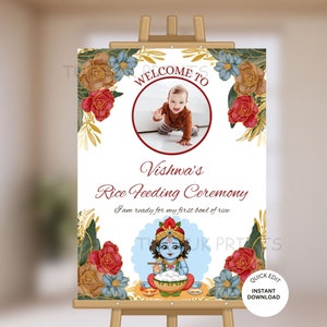 Editable Rice Feeding Ceremony Welcome Sign (Digital Download)