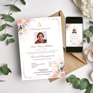 Ankündigung des Hindu-Fundament-Programms, indische Beerdigung einladen, digitale Hindu-Beerdigungseinladung, Canva Editable, Hindu Funeral Watsapp Invite