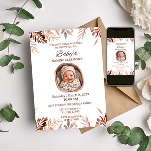 Baby Naming Ceremony Invite, Cradle Ceremony Invite Template, Naming ceremony digital template, Naming Invite card