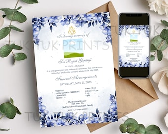 Anuncio de funeral hindú editable: Invitación conmemorativa india (digital)