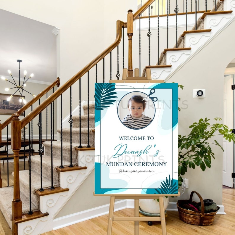Devansh Sign Editable Mundan Ceremony Welcome Sign: Hindu Tonsure (digital Download ...