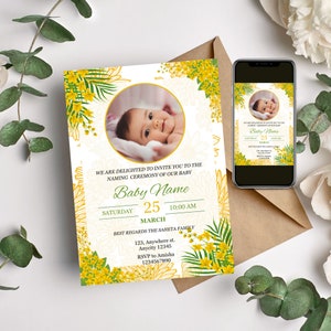 Baby Naming Ceremony Invite, Cradle Ceremony Invite Template, Naming ceremony digital template, Naming Invite card