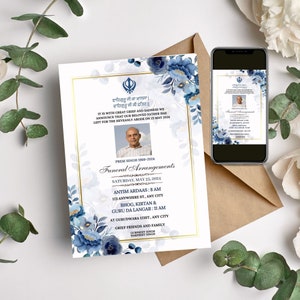 Convite para funeral em Punjabi, convite para funeral sikh, convite para funeral indiano, serviço memorial, anúncio de morte Gurdwara, watsapp digital de funeral