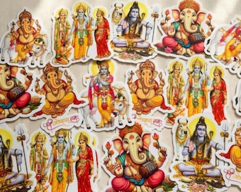 Hindu God Stickers: Ganesha, Shiva, Krishna, Ram darbar, srinathji - Spiritual Decals
