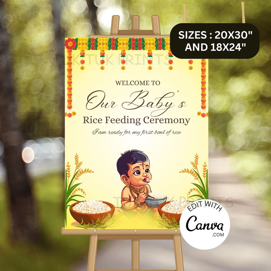 Sign For Rice Annaprasan Welcome Sign: Rice Feeding Ceremony Poster (digital Download ...