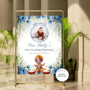 Annaprashana Ceremony Welcome sign, Rice Feeding Ceremony welcome Sign , Annaprasan sign, Weaning Ceremony sign, Pasni Ceremony Signage