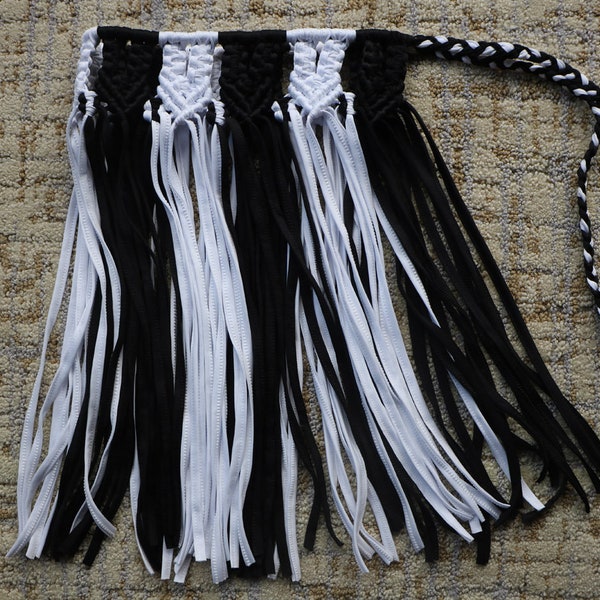 Falda Macrame - Blanco y Negro (Hecho a mano)