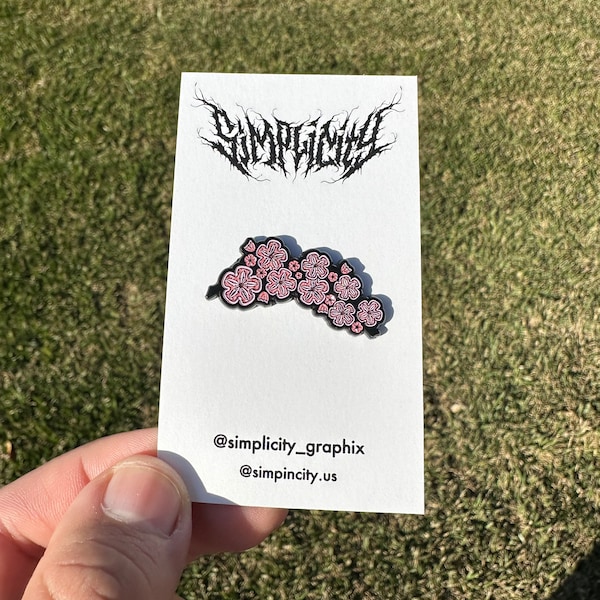 Cherry blossom Enamel pin (glitter)