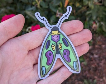 Green Moth Sticker