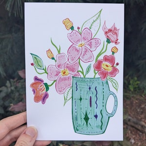 5 by 7 inch Flower in a Vase Art Print