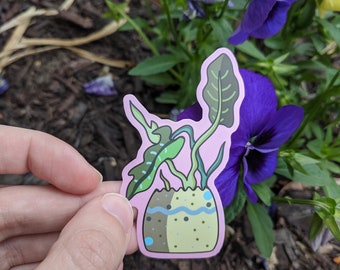Pink Potted Plant Sticker