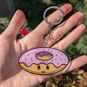 Smiling Donut Acrylic Keychain