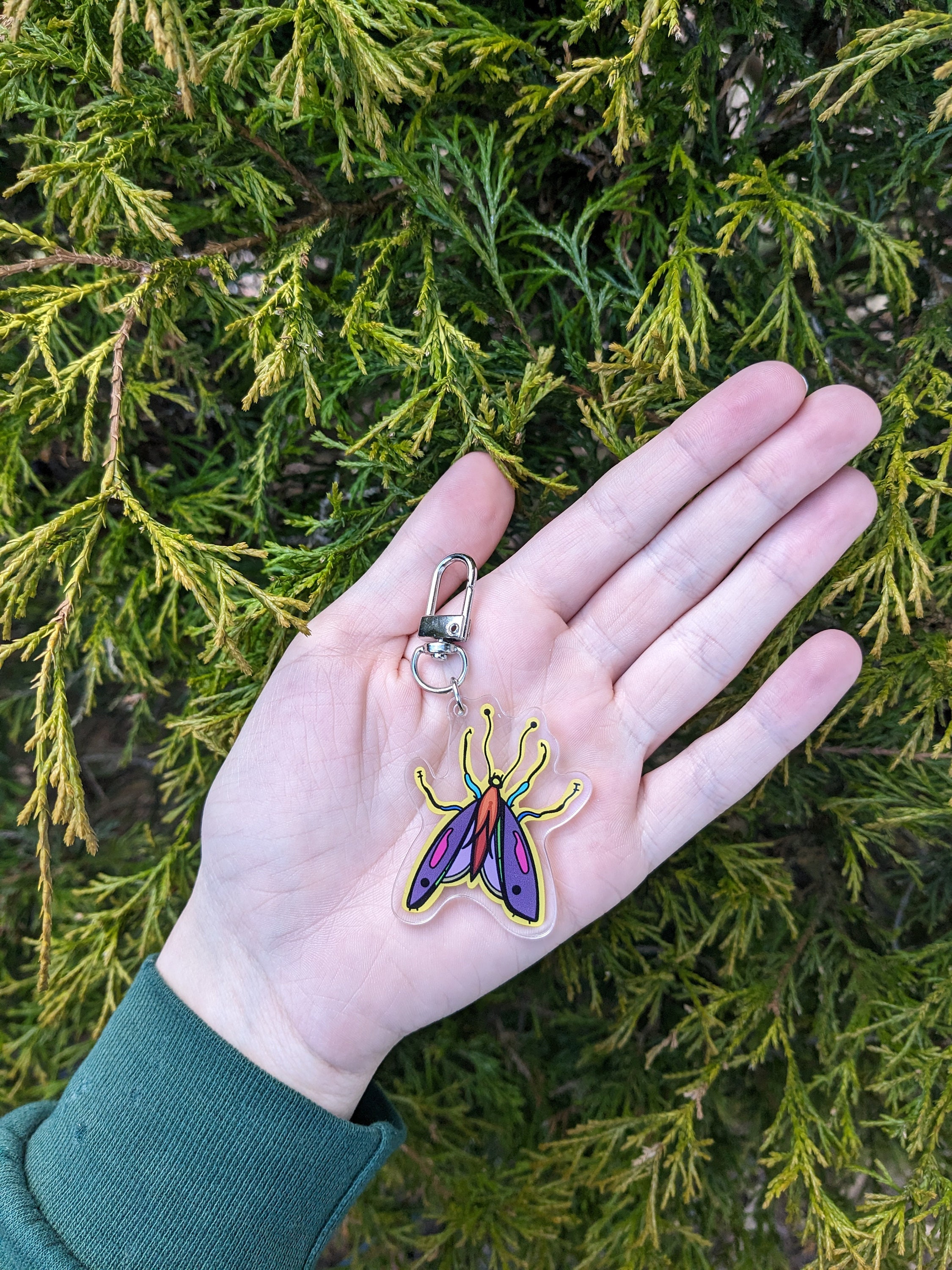 Yellow Butterfly Moth Insect Bug Mini Small Acrylic Keychain Bag ...