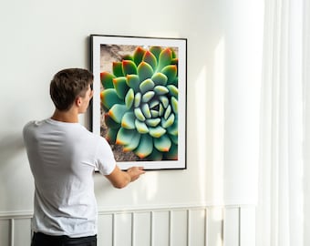 Echeveria Elegans Print, Minimalist Succulent Wall Art (Digital Download)