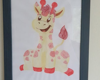 Kinderbild mit Herz * Giraffe