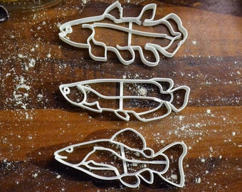 Giant Fish Cookie Cutters/ Coelacanth/Red Tail Catfish/Arrowana/Arapaima. Clay Cutters, Fondant Cutters.