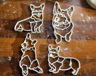 Corgi Dog Cookie Cutters/ Cute Fluffy Corgi/ Clay cutter, Fondant cutter.