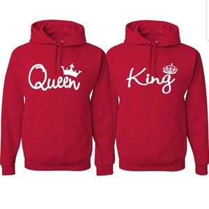 King Queen Hoodies, Conjunto de King & Queen, Pärchen Pullover, Parejas  Sudaderas, King Queen Sweaters, King Queen Hoodie, Regalo de Navidad -   España