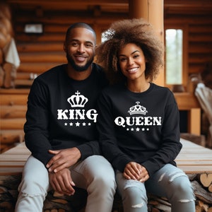 König Königin Hoodie, Paare passende Hoodie, Königin und König Hoodie, König Königin Sweatshirt, Paare Geschenk, Königin Hoodies, benutzerdefinierte Unisex Hoodie Set