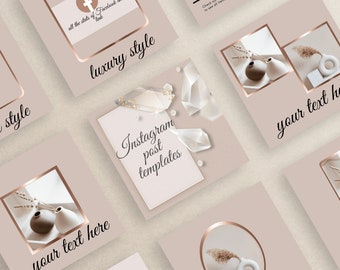 Instagram Post Template | Instagram Story Template | Instagram Bundle | Canva Template - luxury Rose Gold Style