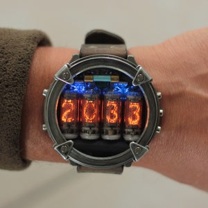 Nixie watch, Titanium watch, Made in Italy
