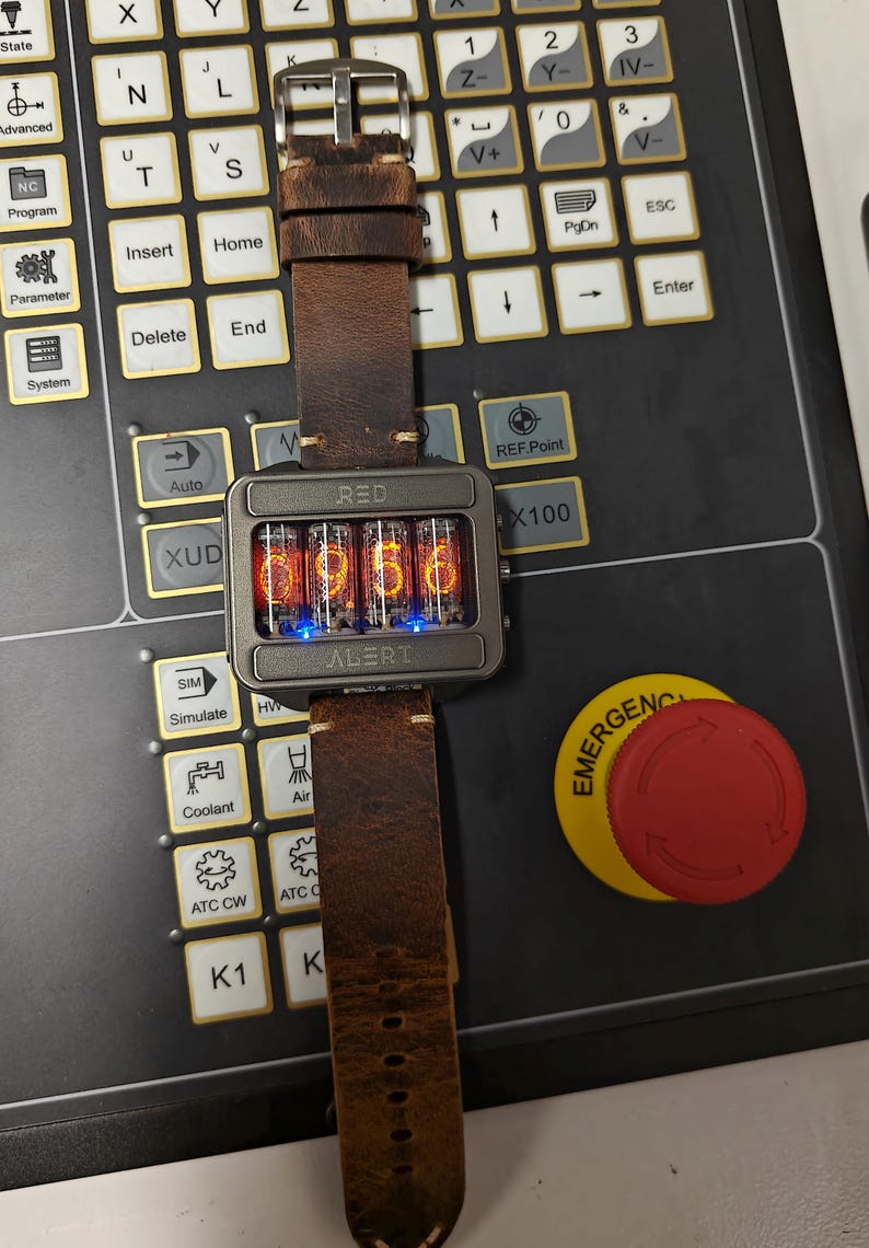 Nixie watch, Titanium, handmade, accelerometer, Made in Italy image 15