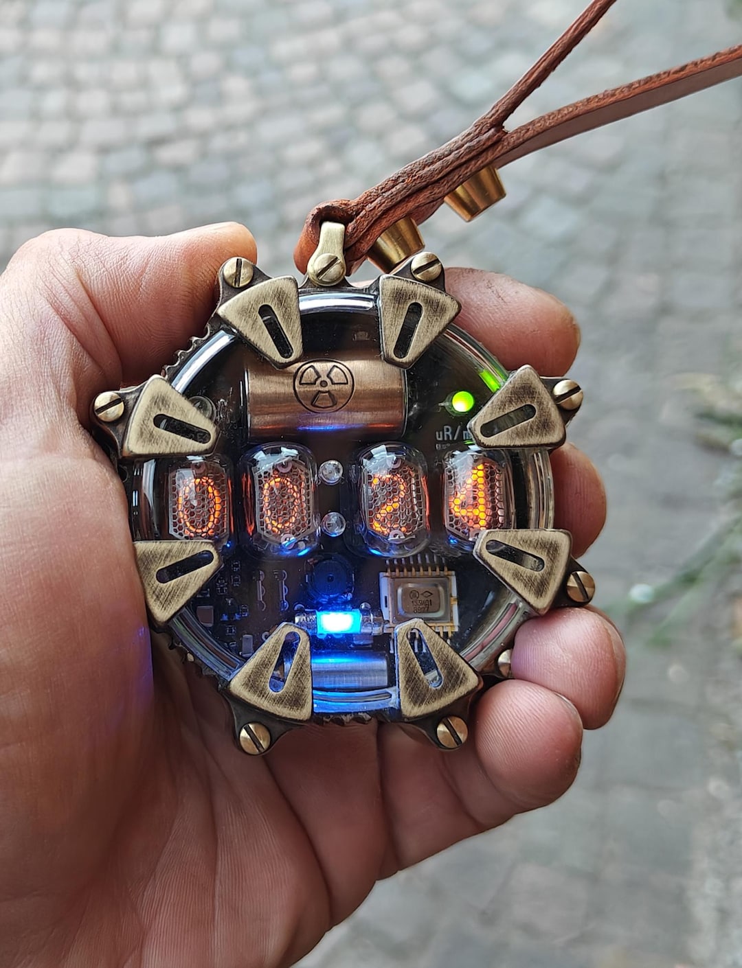Nixie Pocket Watch, Handmade Brass X-ray Radiation Dosimeter, Made