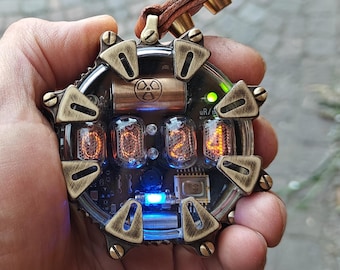 【Rick】計6ml Nixie Pocket Watch, Handmade Brass X-ray Radiation Dosimeter, Made