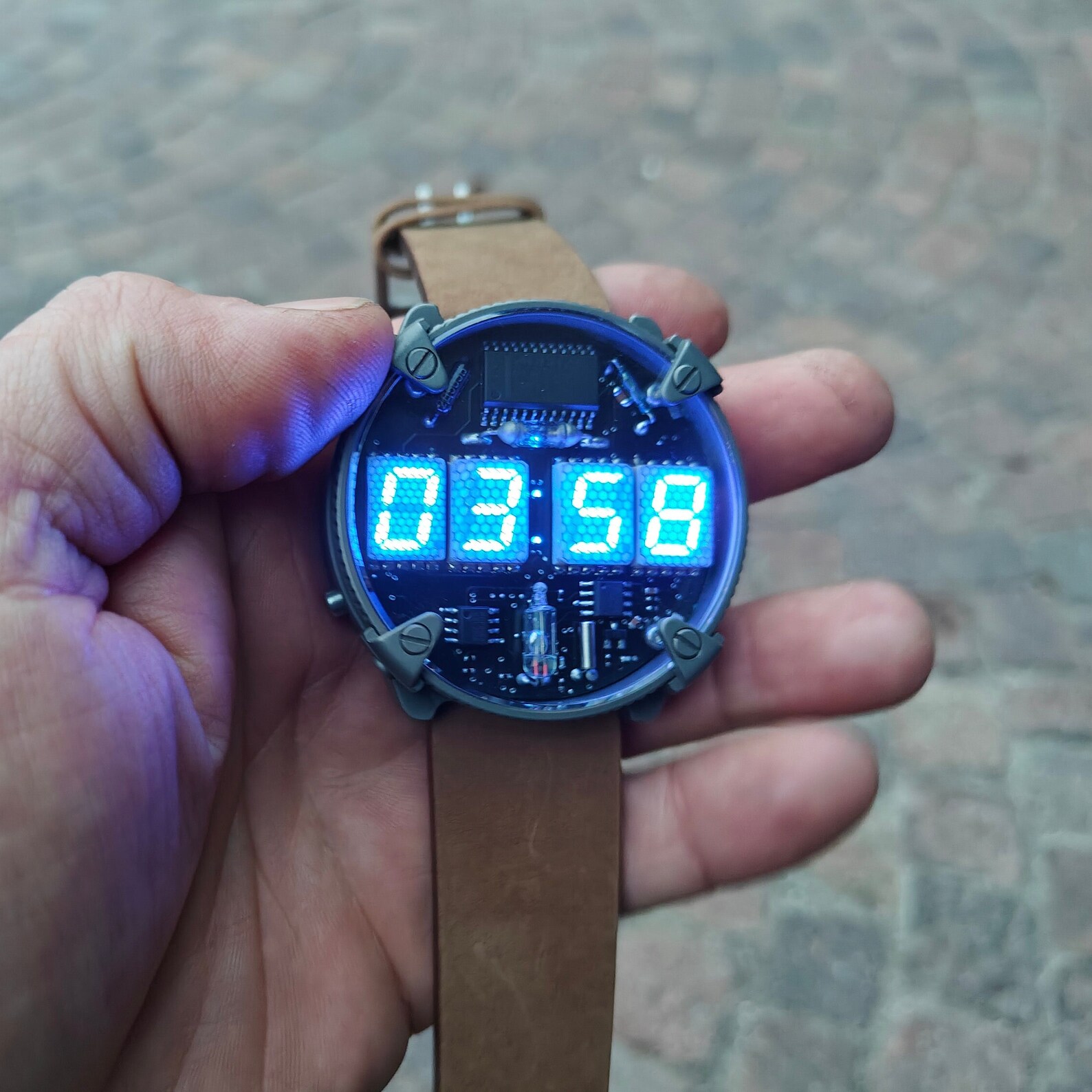 Nixie Watch, Titanium Watch, Self Made, With Accelerometer and Wifi