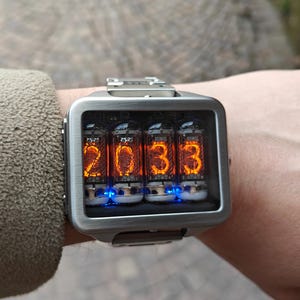 Nixie watch, Titanium, handmade, accelerometer, Made in Italy image 2