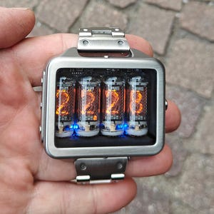 Nixie watch, Titanium, handmade, accelerometer, Made in Italy image 3