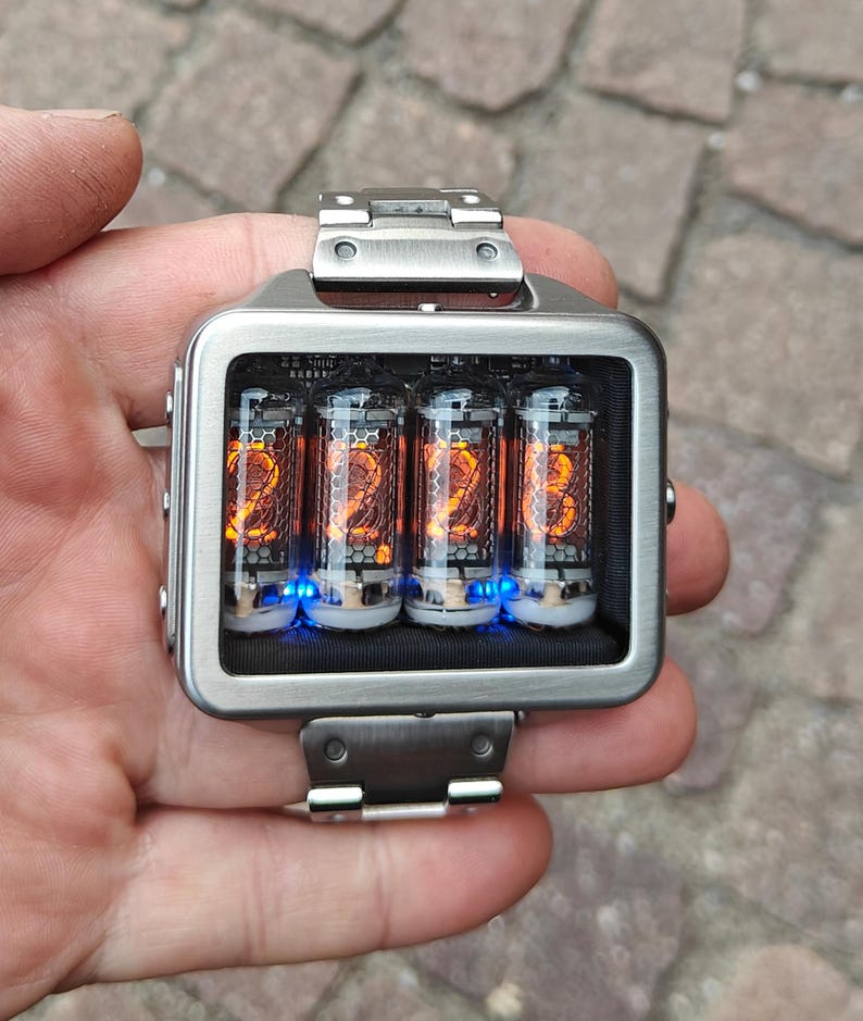 Nixie watch, Titanium, handmade, accelerometer, Made in Italy image 3
