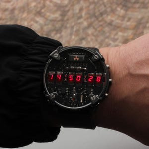 Zirconium led watch, handmade, with accelerometer and Wi-Fi, Made in Italy