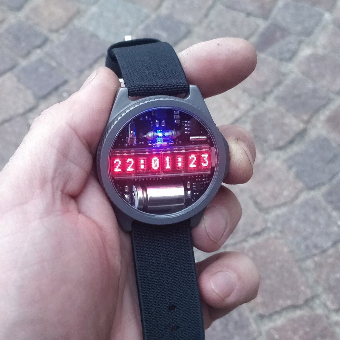 Nixie Watch, Titanium Watch, Self Made, With Accelerometer and Wifi