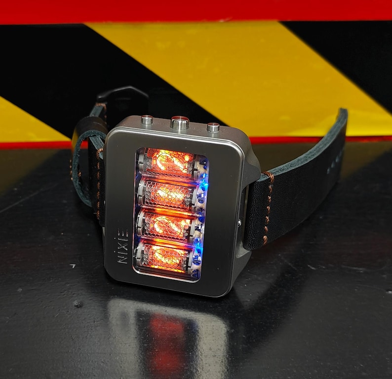 Nixie watch, Titanium, handmade, accelerometer, Made in Italy image 7