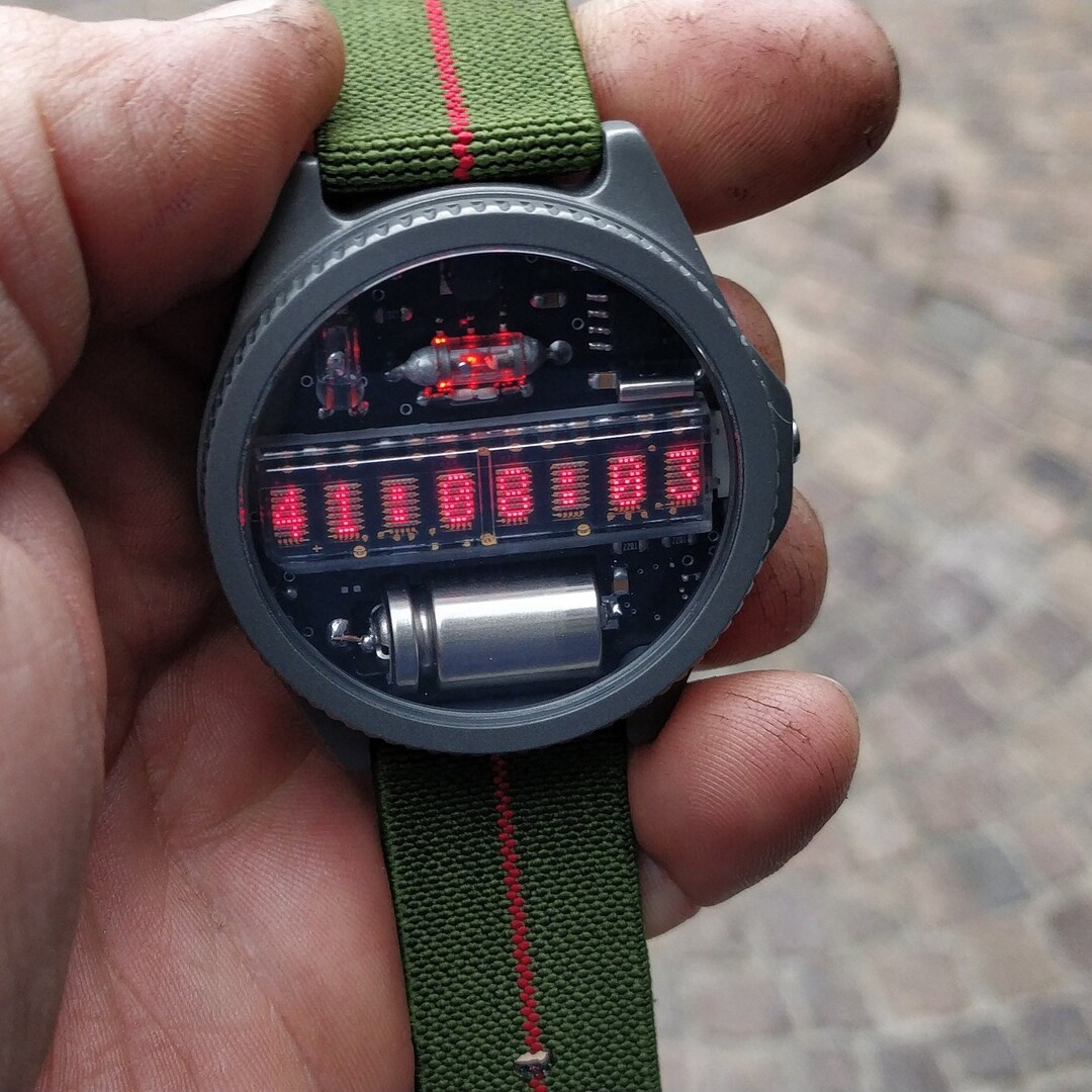 Nixie Watch Titanium Watch Self Made With Accelerometer - Etsy New Zealand