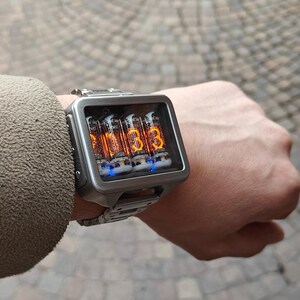Nixie watch, Titanium, handmade, accelerometer, Made in Italy image 8
