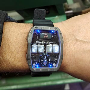 Reloj de pulsera de titanio con LED blanco, hecho a mano, Made in Italy