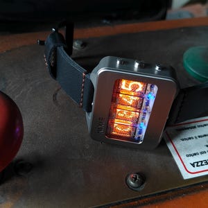 Nixie watch, Titanium, handmade, accelerometer, Made in Italy image 19